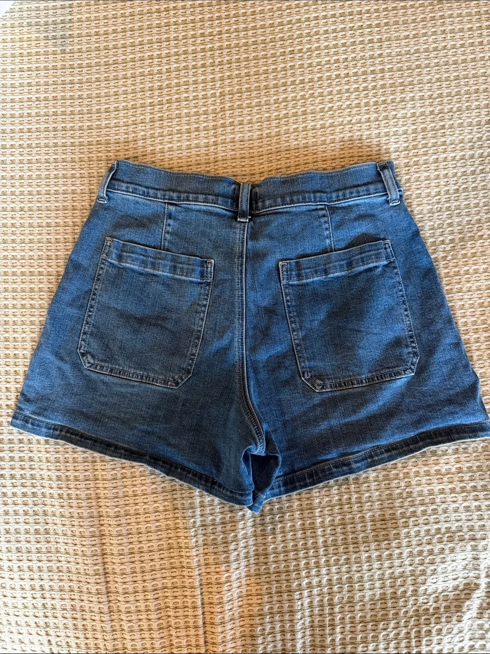 J. Crew Dark Blue High-Rise Denim Shorts - Picture 2 of 3